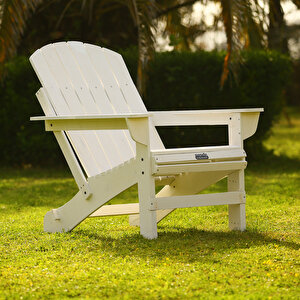 Ahşap Bahçe Sandalye Beyaz Adirondack