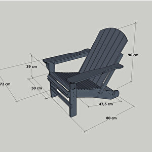 Ahşap Bahçe Sandalye Beyaz Adirondack