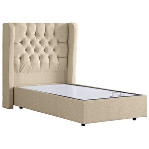 Riga Tek Kişilik Baza Başlık Comfort Yatak Seti Krem 100x200 cm