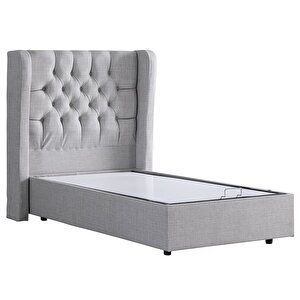 Riga Tek Kişilik Baza Başlık Comfort Yatak Seti Açık Gri 120x200 cm