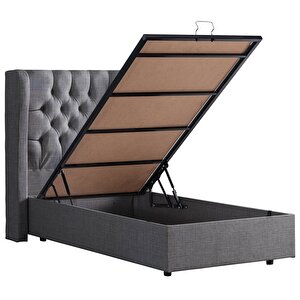 Riga Tek Kişilik Baza Başlık Comfort Yatak Seti Gri 100x200 cm