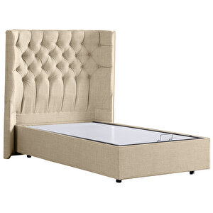Matilda Tek Kişilik Baza Başlık Comfort Yatak Seti, Krem 100x200 cm