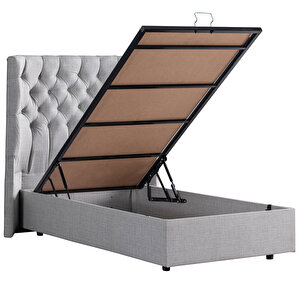 Matilda Tek Kişilik Baza Başlık Comfort Yatak Seti,açık Gri 90x190 cm