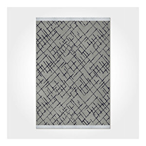 Crea Rain Çizgili Gri Kilim 67325 100x300 cm