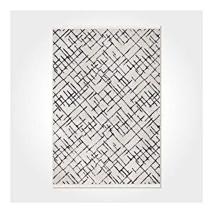 Crea Rain Çizgili Beyaz Kilim 67328 80x300 cm
