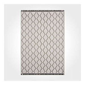 Crea Nepal Geometrik Desen Gri Bukle Halı  69963 80x150 cm