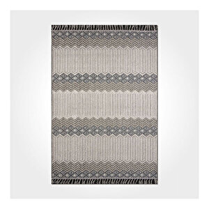 Crea Nepal Geometrik Desen Gri Beyaz Bukle Halı  69965 120x180 cm