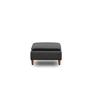 Lungo Puf 75x75-koyu Gri Keten