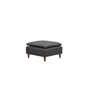 Lungo Puf 75x75-koyu Gri Keten