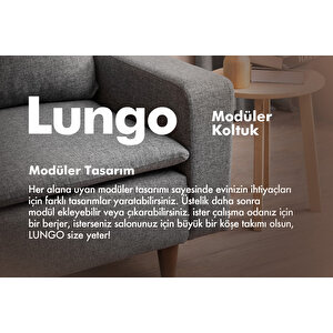 Lungo Modüler Mini Köşe Koltuk Takımı- Keten Gri