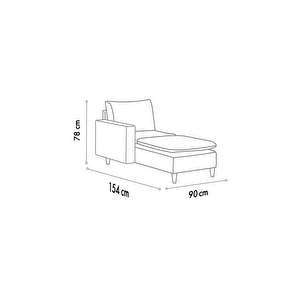 Lungo Modüler Daybed - Krem Keten