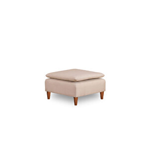 Lungo Puf 75x75- Keten Krem