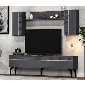 Defne Tv Ünitesi 180 cm  Antrasit-gümüş