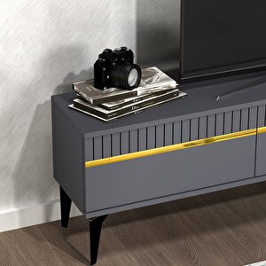 Defne Tv Ünitesi 180 cm Antrasit-Altın