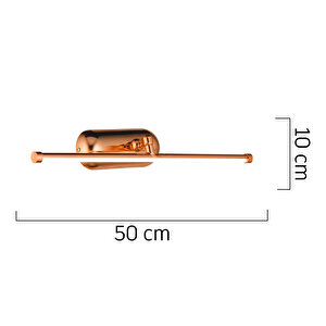 Antoin Rose Gold 12 Watt Modern Tablo Aplik Tasarım Flüt Aplik Yatak Başı Banyo Koridor Ledli Salon Aplik