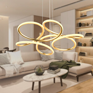 Aldo Gold Sarkıt 140 Watt Sarkıt 3 Renkli Ledli Modern Mutfak Banyo Led Salon Sarkıt Avize