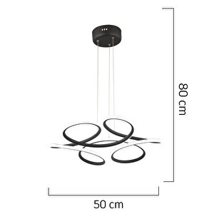 Aldo Siyah Sarkıt 140 Watt Sarkıt 3 Renkli Ledli Modern Mutfak Banyo Led Salon Sarkıt Avize