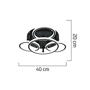 Dalia Siyah 114watt Led Plafonyer  Avize