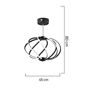 Gestel Siyah Sarkit 88 Watt Led Avize