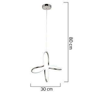 Lucetta Krom Sarkıt 48 Watt Sarkıt 3 Renkli Ledli Modern Mutfak Banyo Led Salon Sarkıt Avize