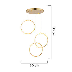 Ruscello 3lü Gold 102 Watt Led Avize