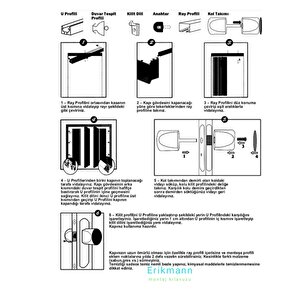 Akordiyon Kapi Camli 12 Mm Pvc 86x215