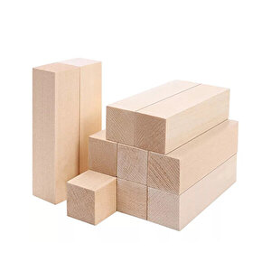 (1x1 Cm X 10 Cm 80 Adet) Ihlamur Kereste Çıta Tahta Linden Timber Taslak 10 cm