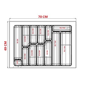 Netaks çekmece Içi Kaşiklik 70*49 Cm