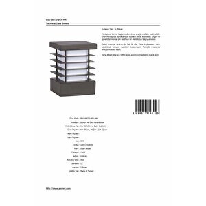 Bahçe Set Üstü Aydınlatma E27 12w 22x22cm Metal Siyah Dorbien-bsu-68270-bsy-m4