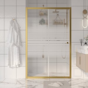 Duşakabin Ön Cephe Altın Çizgili - Ölçü : 115 Cm 115 cm