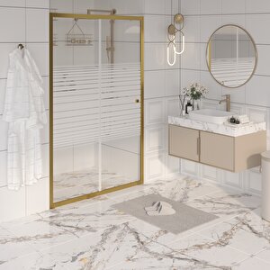 Duşakabin Ön Cephe Altın Çizgili - Ölçü : 115 Cm 115 cm