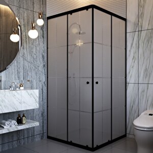Duşakabin Kare Siyah Kumlama Karomat - Ölçü : 90x90 Cm 90x90 cm