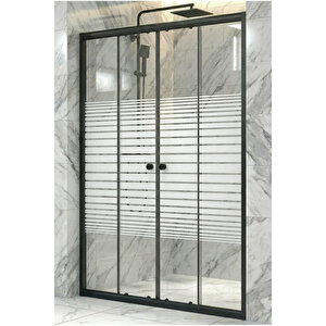 Duşakabin Ön Cephe Siyah Çizgili - Ölçü : 145 Cm 145 cm