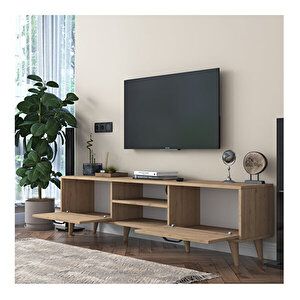 Rani A5 Tv Ünitesi Modern Ayaklı Tv Sehpası 180 Cm Sepet Ceviz