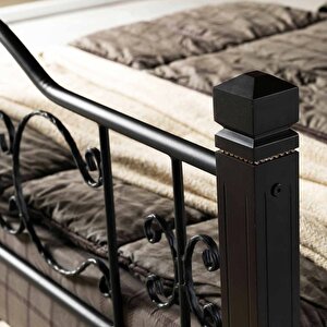 Argimo Yakamoz Çift Kişilik Ferforje Ahşap Metal Karyola 180x200