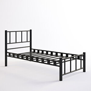 Argimo Zambak Tek Kişilik Ferforje Metal Karyola Siyah 90x200