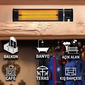 Karbon Infrared 2500 W Kumandalı Isıtıcı Cafe Tipi Isıtıcı Lxv 2500 Hrs