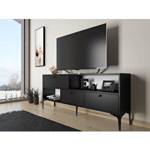Wood'n Love Katre 150 Cm Metal Ayaklı Tv Ünitesi - Siyah / Siyah