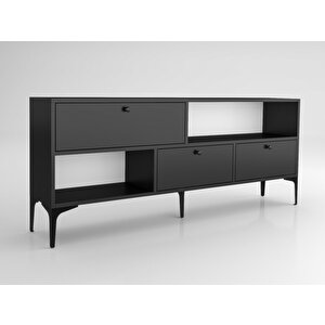 Wood'n Love Katre 150 Cm Metal Ayaklı Tv Ünitesi - Siyah / Siyah