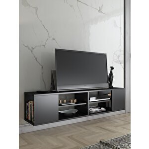 Wood'n Love Echo 150 Cm Duvara Asma Tv Ünitesi - Siyah