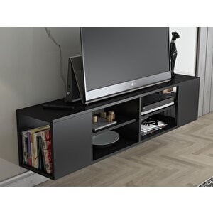 Wood'n Love Echo 150 Cm Duvara Asma Tv Ünitesi - Siyah
