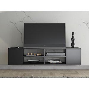 Wood'n Love Echo 150 Cm Duvara Asma Tv Ünitesi - Siyah