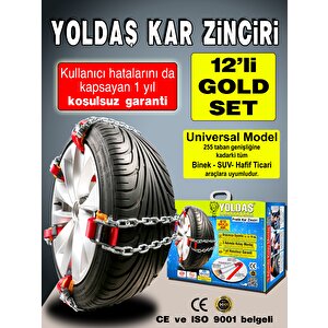 Yoldaş Kar Zincirleri 12'li GOLD set Takmatik Tip Kar Zinciri