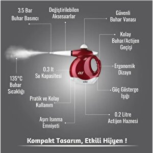 Handy Bt-121 Steam Force Buhar Basınçlı Pratik Temizleyici