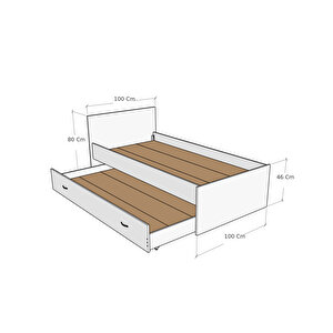 Arnetti Sofia 90x190 Yatak Uyumlu 2 Kişilik Yavrulu Karyola, Beyaz - Sofia