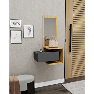 Stella Çekmeceli Duvara Monte Aynalı Dresuar Safirmeşe Antrasit - Stella