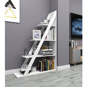 Arven 4 Raflı Kitaplık – Modern Tasarım, Beyaz Renkli Raf Ünitesi