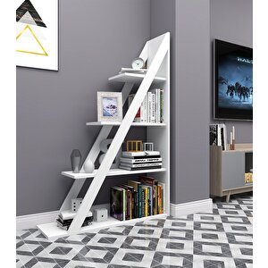 Arven 4 Raflı Kitaplık – Modern Tasarım, Beyaz Renkli Raf Ünitesi