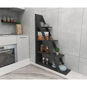 Arnetti Arven 4 Raflı Kitaplık – Modern Tasarım, Antrasit Renkli Raf Ünitesi