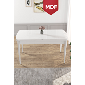 Kor Serisi 70x114 MDF Açılabilir Mutfak Masası, Yemek Masası Beyaz